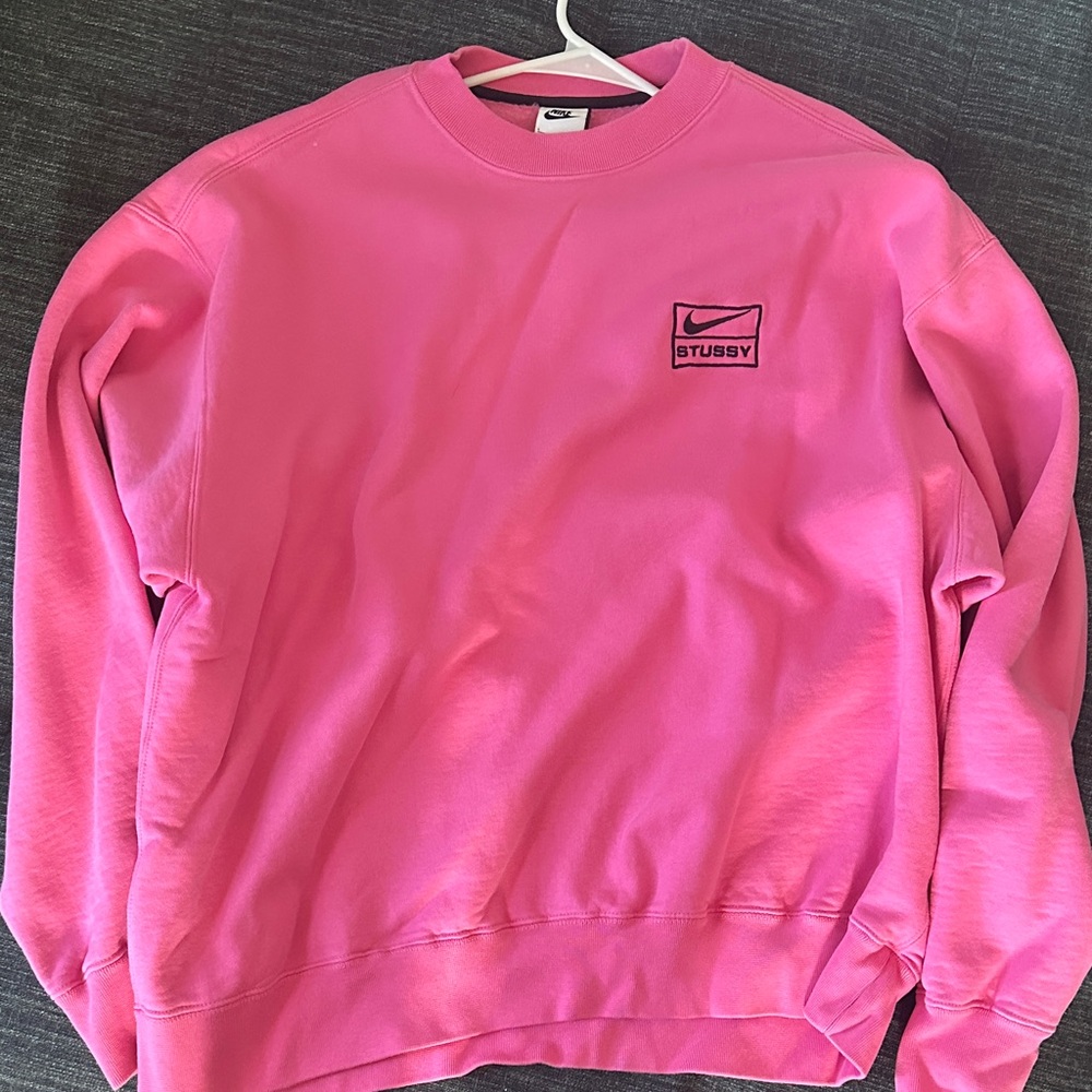 Stussy x Nike Pink Crewneck Sweater
